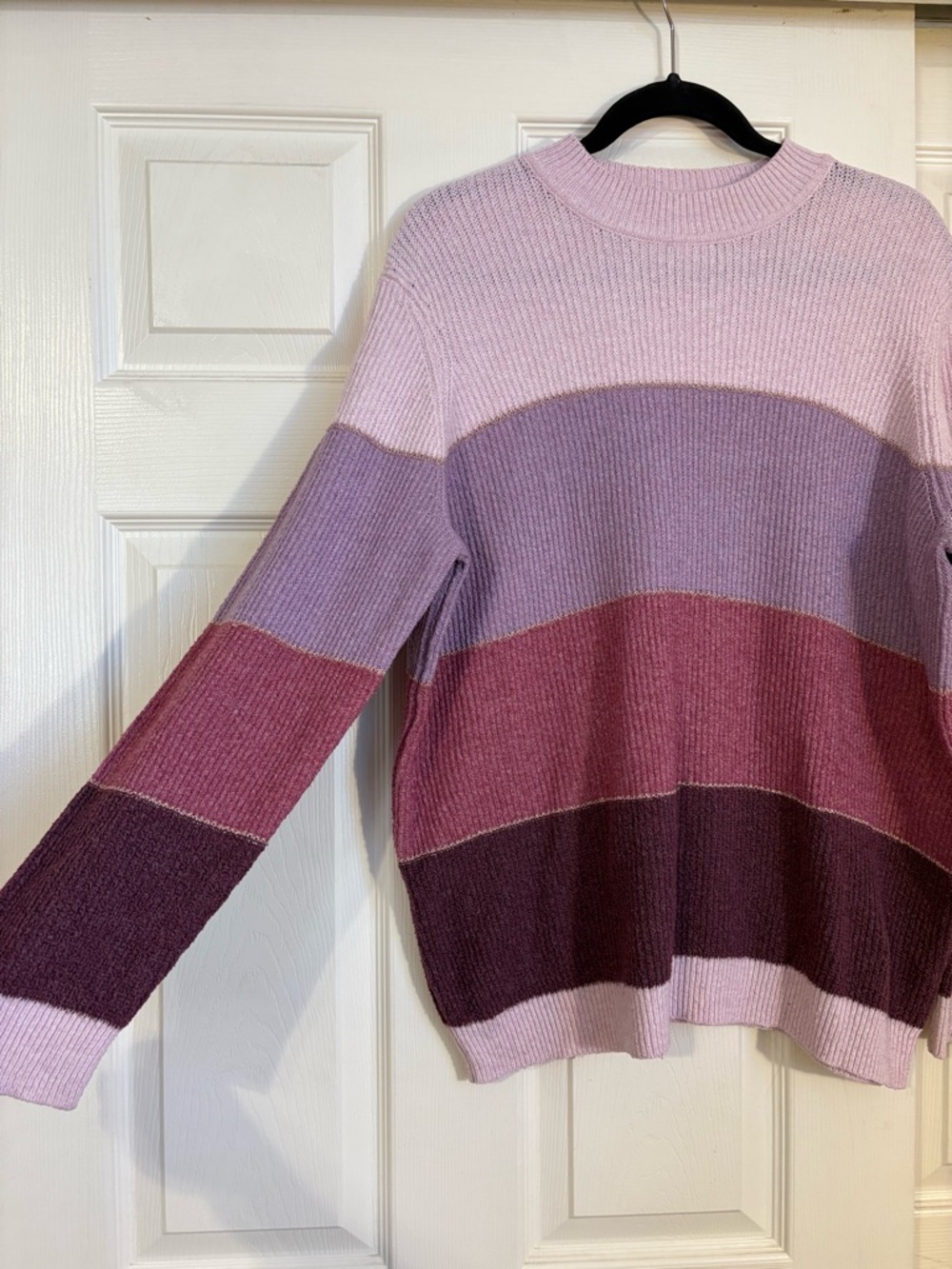 Plus Size Striped Pink & Purple Sweater - Picture 2 of 3
